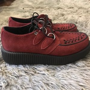 T.U.K. Red Suede Creepers